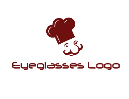 chef with cap and mustache logo