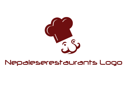chef with cap and mustache logo