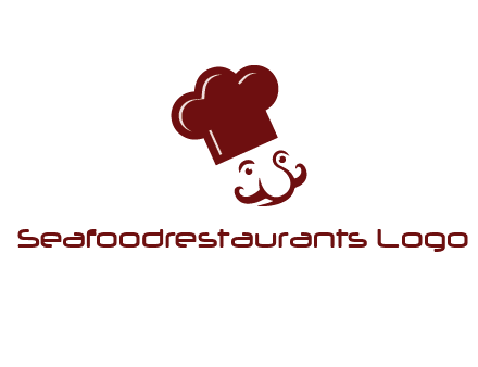 chef with cap and mustache logo