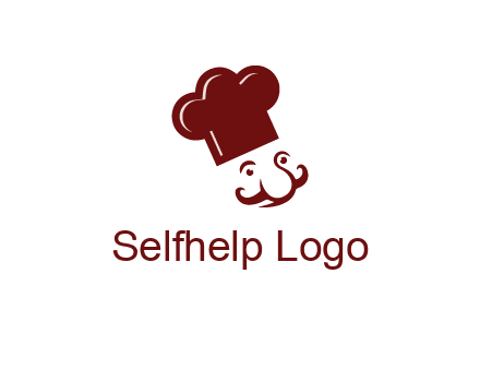 chef with cap and mustache logo