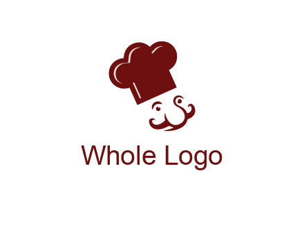 chef with cap and mustache logo