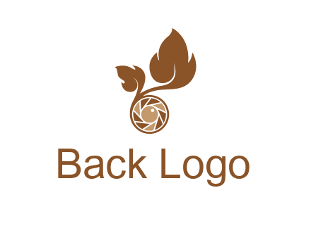 shutter in circle with iris and leaves photography logo