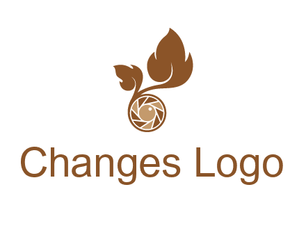 shutter in circle with iris and leaves photography logo