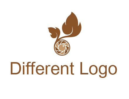 shutter in circle with iris and leaves photography logo