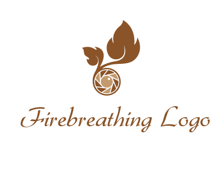 shutter in circle with iris and leaves photography logo