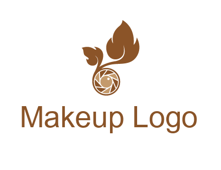 shutter in circle with iris and leaves photography logo
