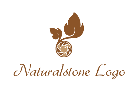 shutter in circle with iris and leaves photography logo