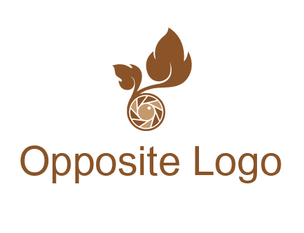 shutter in circle with iris and leaves photography logo