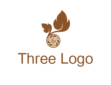 shutter in circle with iris and leaves photography logo