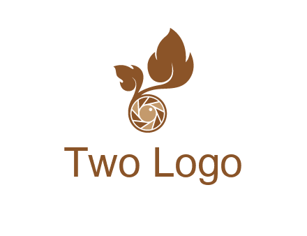 shutter in circle with iris and leaves photography logo