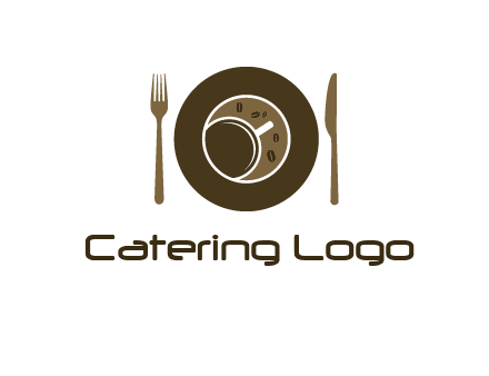 crockery incorporated with coffee cup and beans logo