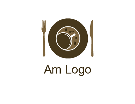 crockery incorporated with coffee cup and beans logo