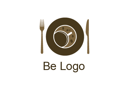 crockery incorporated with coffee cup and beans logo