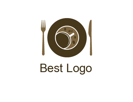 crockery incorporated with coffee cup and beans logo