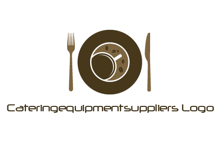 crockery incorporated with coffee cup and beans logo