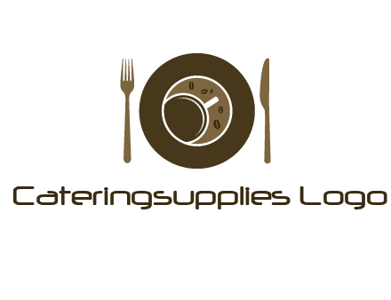 crockery incorporated with coffee cup and beans logo