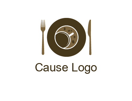crockery incorporated with coffee cup and beans logo