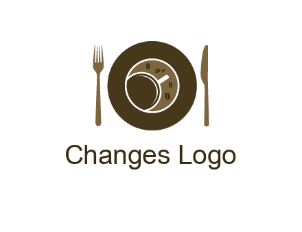crockery incorporated with coffee cup and beans logo