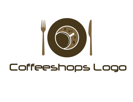 crockery incorporated with coffee cup and beans logo