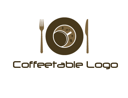 crockery incorporated with coffee cup and beans logo