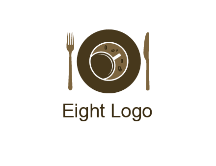 crockery incorporated with coffee cup and beans logo