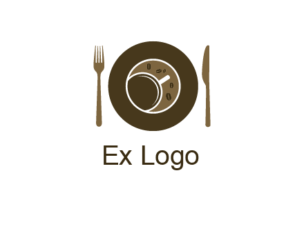crockery incorporated with coffee cup and beans logo