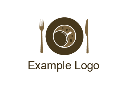 crockery incorporated with coffee cup and beans logo