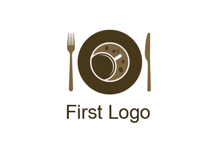 crockery incorporated with coffee cup and beans logo