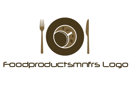 crockery incorporated with coffee cup and beans logo