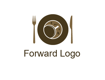 crockery incorporated with coffee cup and beans logo
