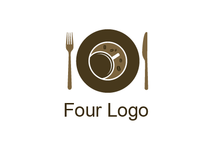 crockery incorporated with coffee cup and beans logo