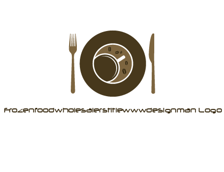 crockery incorporated with coffee cup and beans logo