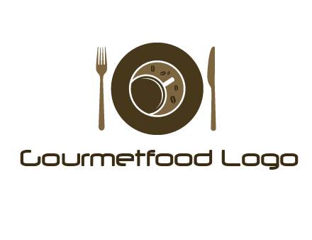 crockery incorporated with coffee cup and beans logo