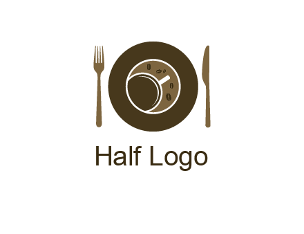 crockery incorporated with coffee cup and beans logo