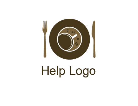 crockery incorporated with coffee cup and beans logo