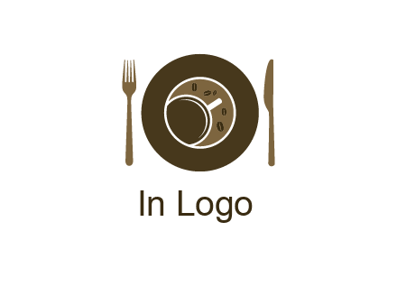 crockery incorporated with coffee cup and beans logo
