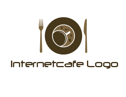 crockery incorporated with coffee cup and beans logo