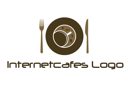 crockery incorporated with coffee cup and beans logo