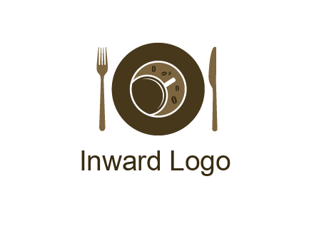 crockery incorporated with coffee cup and beans logo