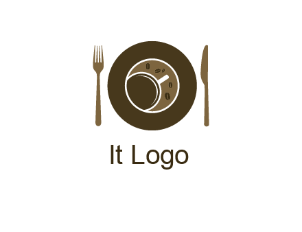 crockery incorporated with coffee cup and beans logo