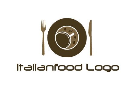 crockery incorporated with coffee cup and beans logo