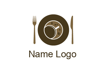 crockery incorporated with coffee cup and beans logo