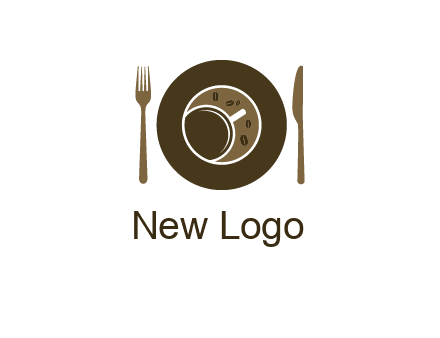 crockery incorporated with coffee cup and beans logo