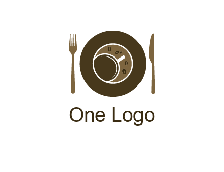 crockery incorporated with coffee cup and beans logo