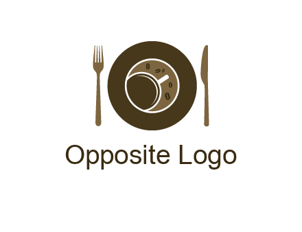 crockery incorporated with coffee cup and beans logo
