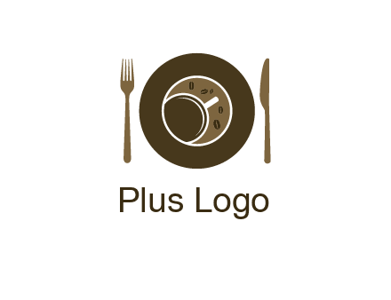 crockery incorporated with coffee cup and beans logo