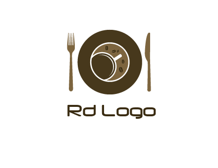 crockery incorporated with coffee cup and beans logo