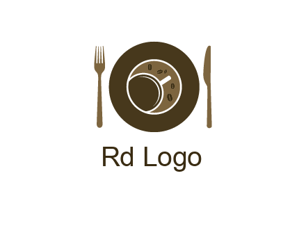 crockery incorporated with coffee cup and beans logo