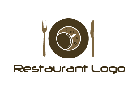 crockery incorporated with coffee cup and beans logo