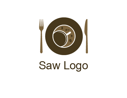 crockery incorporated with coffee cup and beans logo